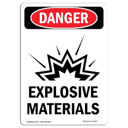 Signmission Safety Sign, OSHA Danger, 24" Height, Portrait, D-1824-V-2007 OS-DS-D-1824-V-2007